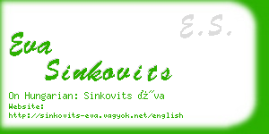 eva sinkovits business card